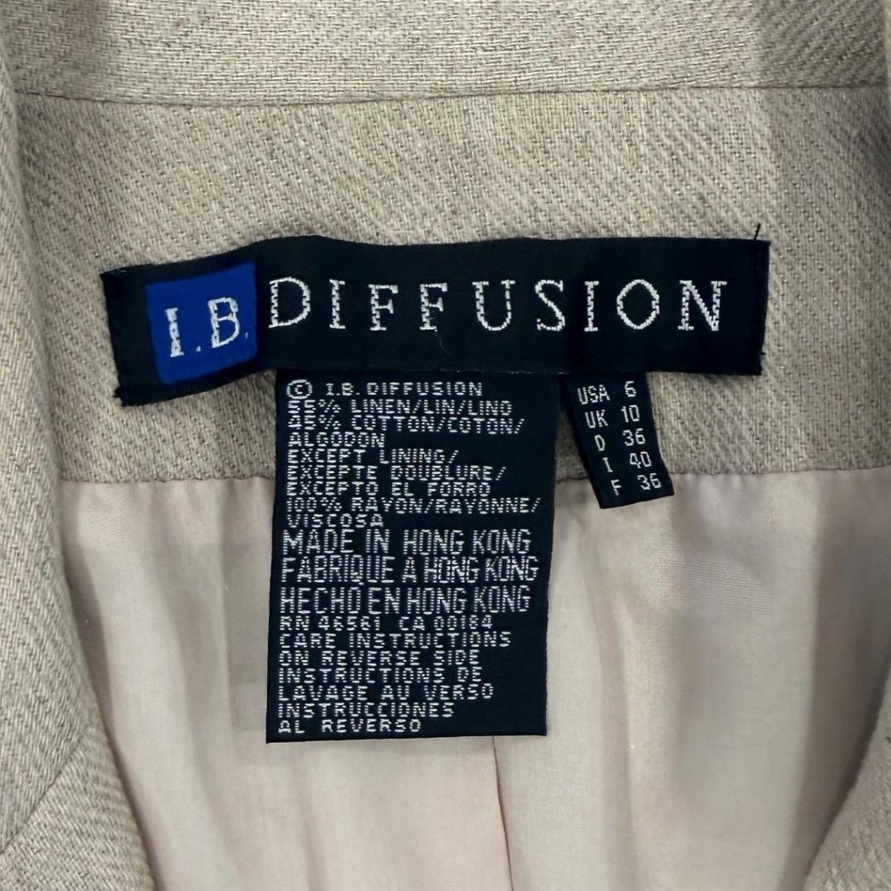 Vintage IB Diffusion Egyptian Motif Embroidered Linen Blend Blazer - Picture 4 of 9